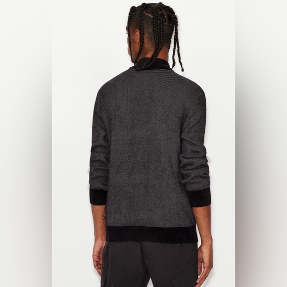 ARMANI EXCHANGE COTTON VISCOSE BLEND CARDIGAN (GRAY) - Picture 5 of 7